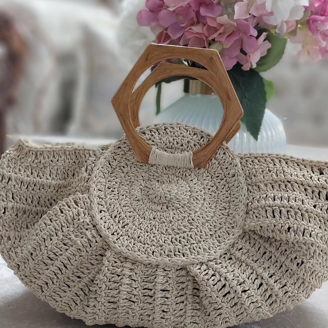 کیف زیبای آفتاب گردون دسته چوبی